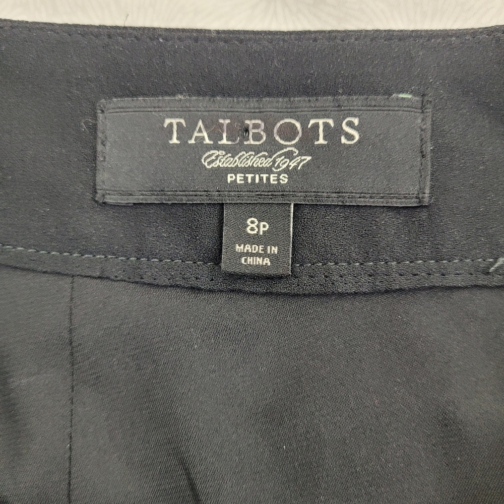 Talbots fancy black silk lined skirt chiffon 3D flowers at hem lady fancy 8P - Picture 6 of 8